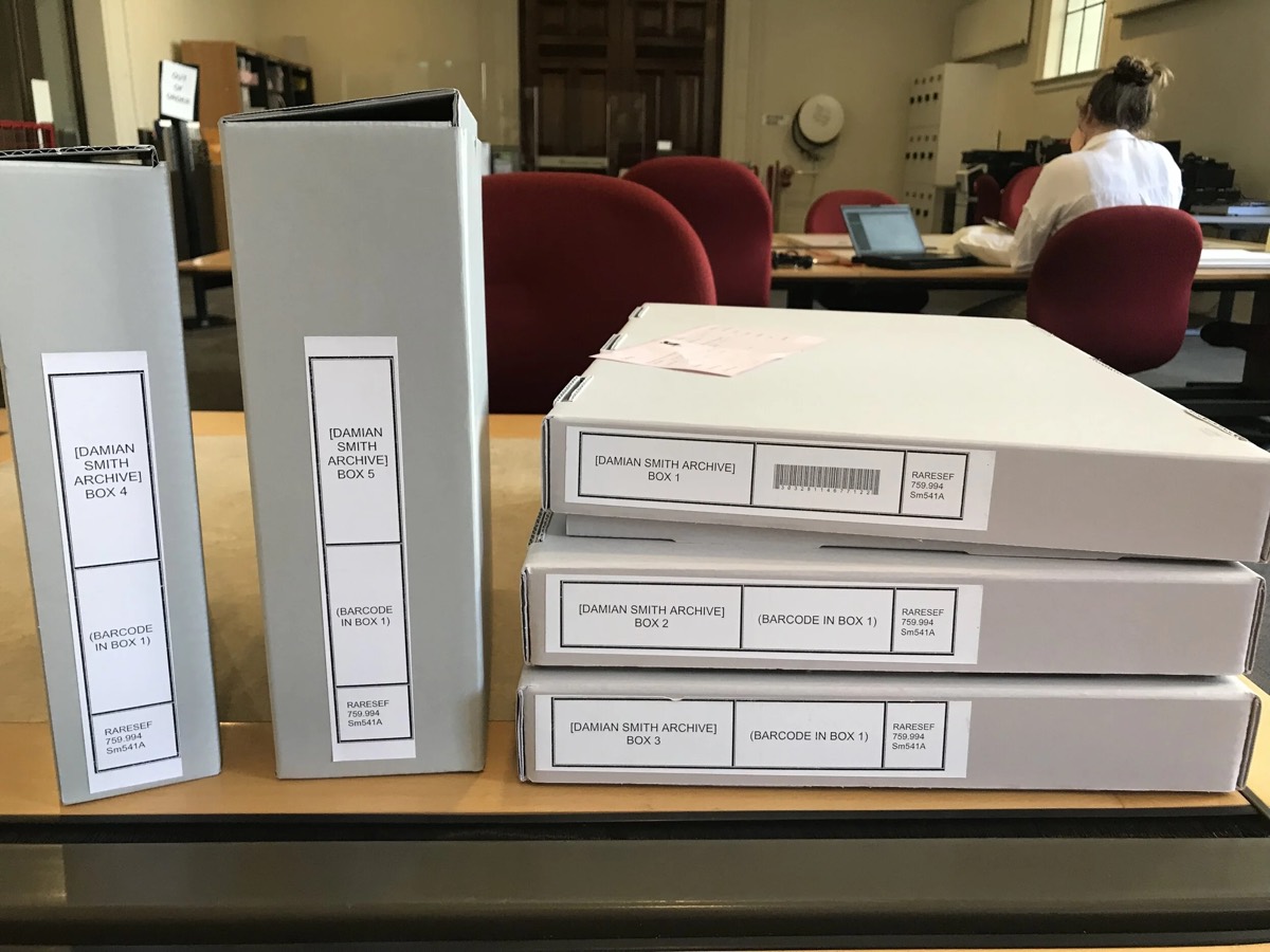 The Damian Smith Archive at the State Library of Victoria, boxes 1 to 5