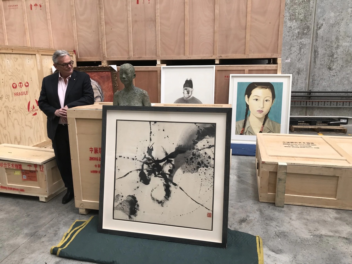 Dr Geoff Raby AO with works from the Geoff Raby Collection of Contemporary Chinese Art