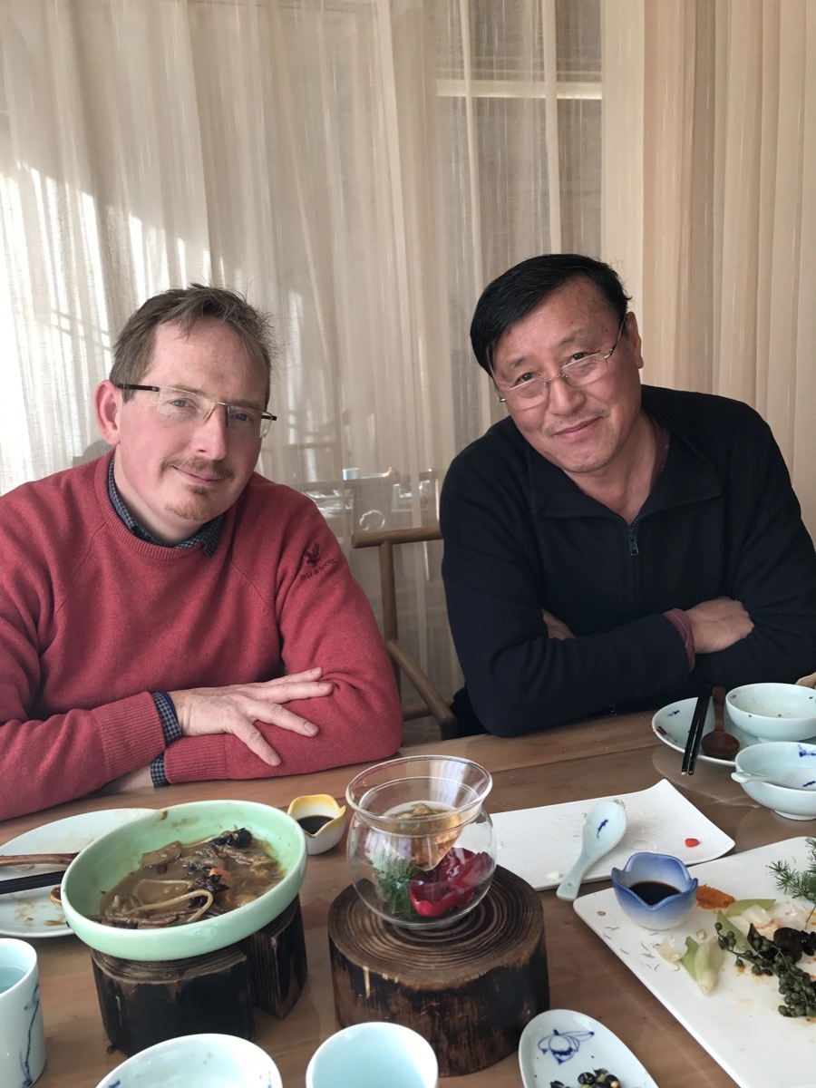 Artist Guan Wei with Dr Damian Smith, Beijing, 2018